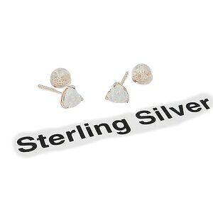 Macy's Created Opal Stud minimalist Earrings 18K Gold over Sterling Silver